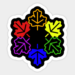 Gay Pride Fall Maple Leafs Sticker